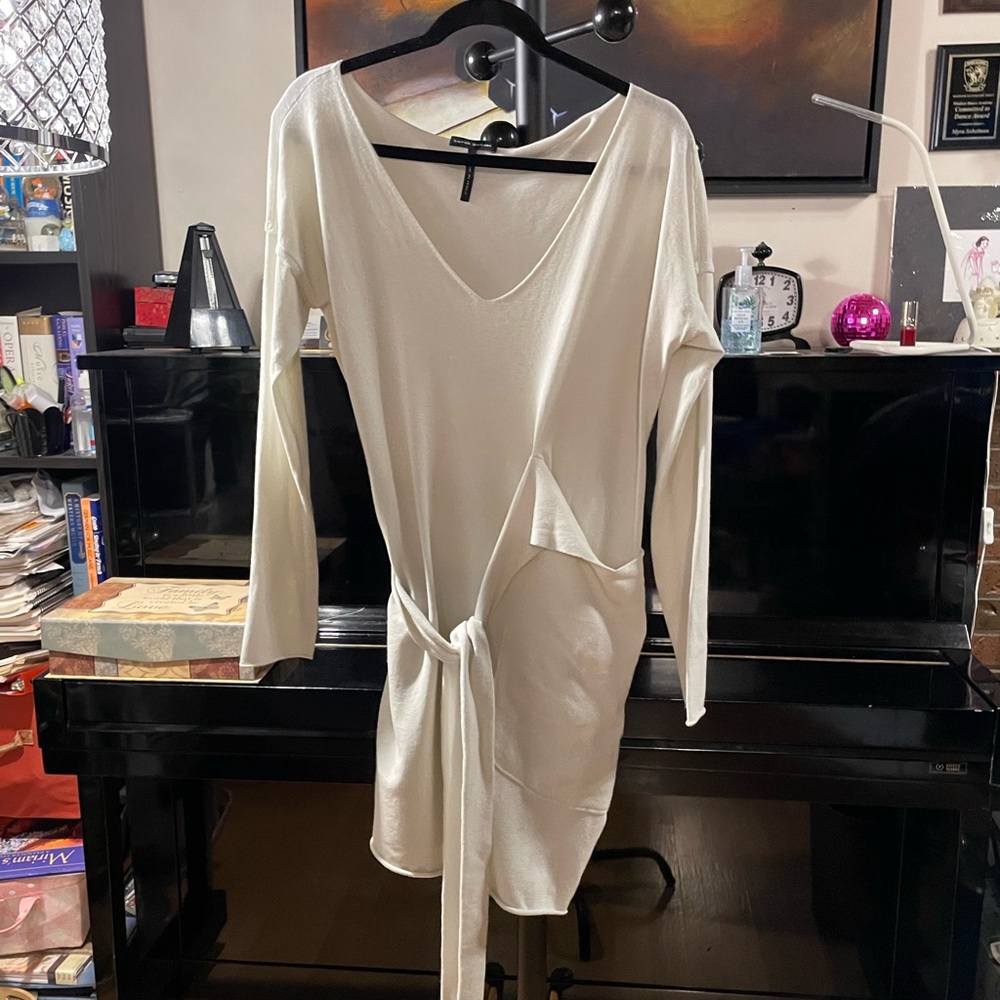 Sarah Pacini Cream Long Sleeve dress
